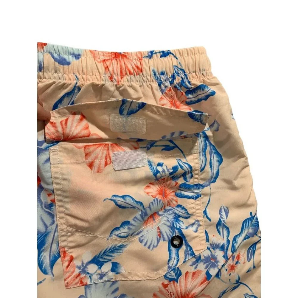 XL Prefer to Life Men's New Tropical Print Pull On Board Shorts Elastic Waist